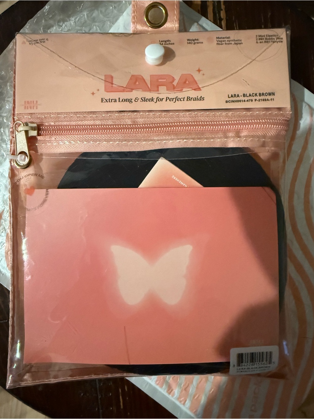 INH LARA Extra Long Sleek Hair Wrap - Black Brown